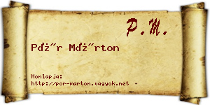 Pór Márton névjegykártya